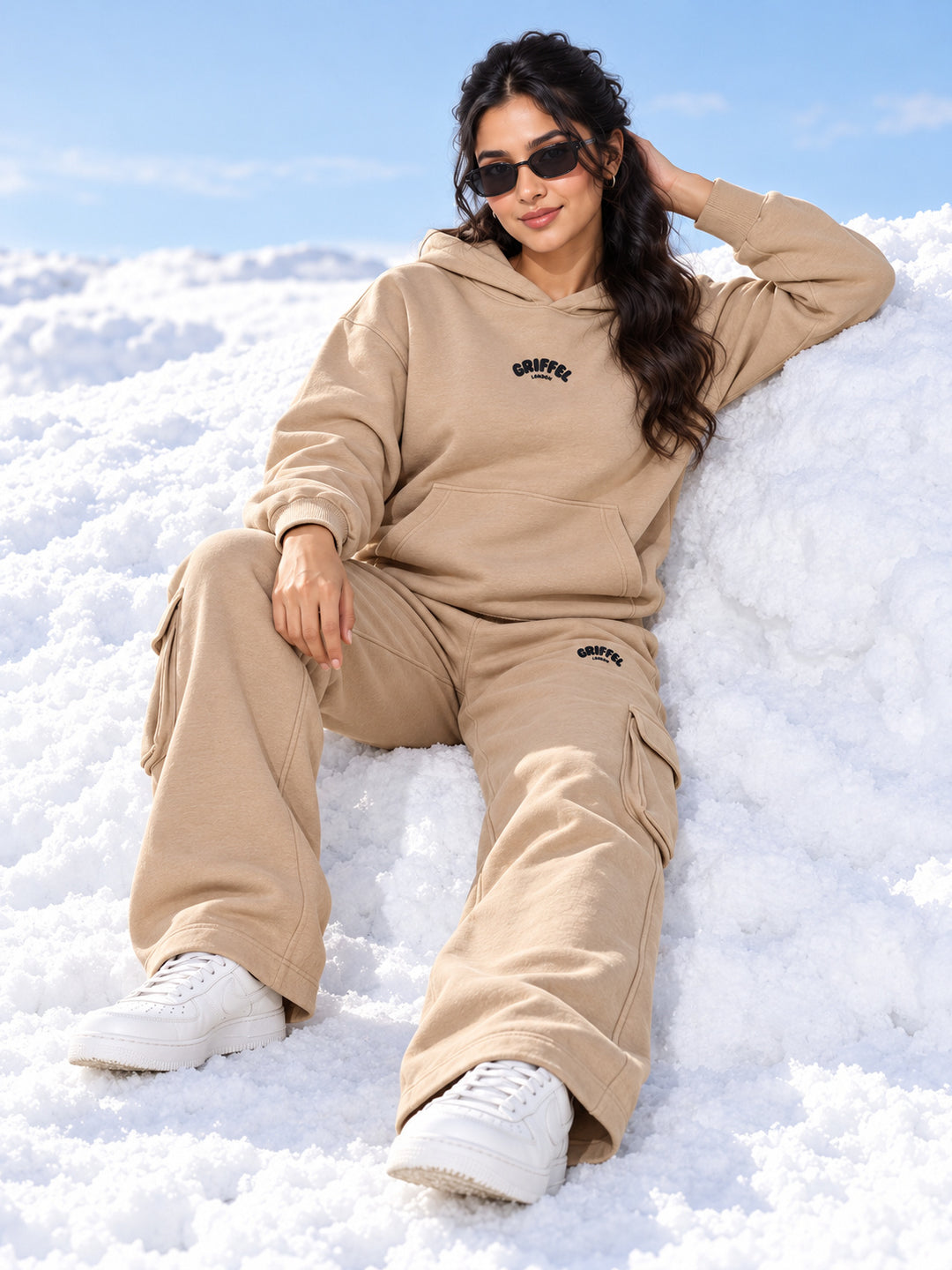 REBORN LOGO Cotton Fleece  Oversized Hoodie  For Women