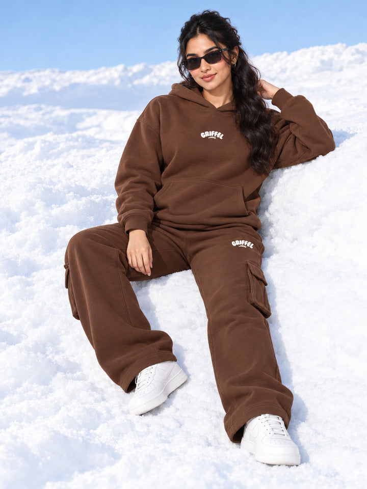 REBORN LOGO Cotton Fleece  Oversized Hoodie  For Women