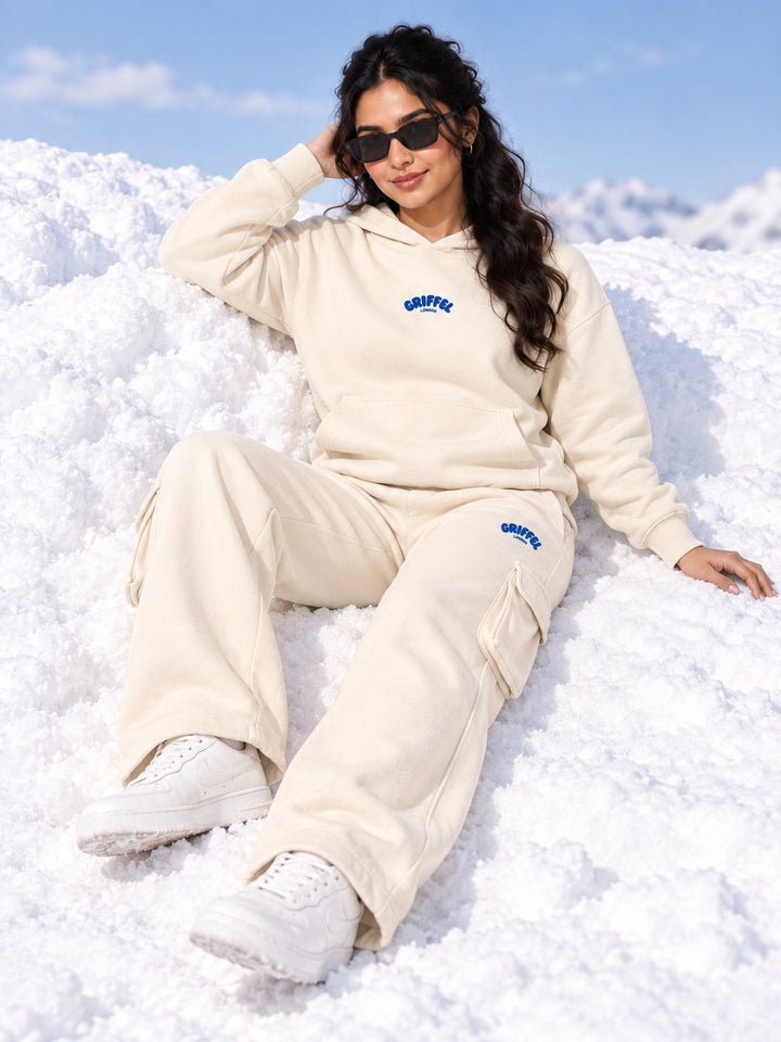 REBORN LOGO Cotton Fleece  Oversized Hoodie  For Women