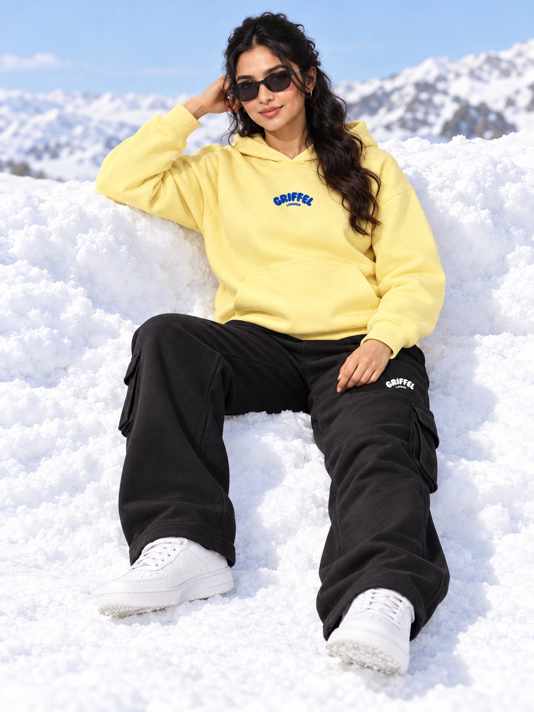 REBORN LOGO Cotton Fleece  Oversized Hoodie  For Women