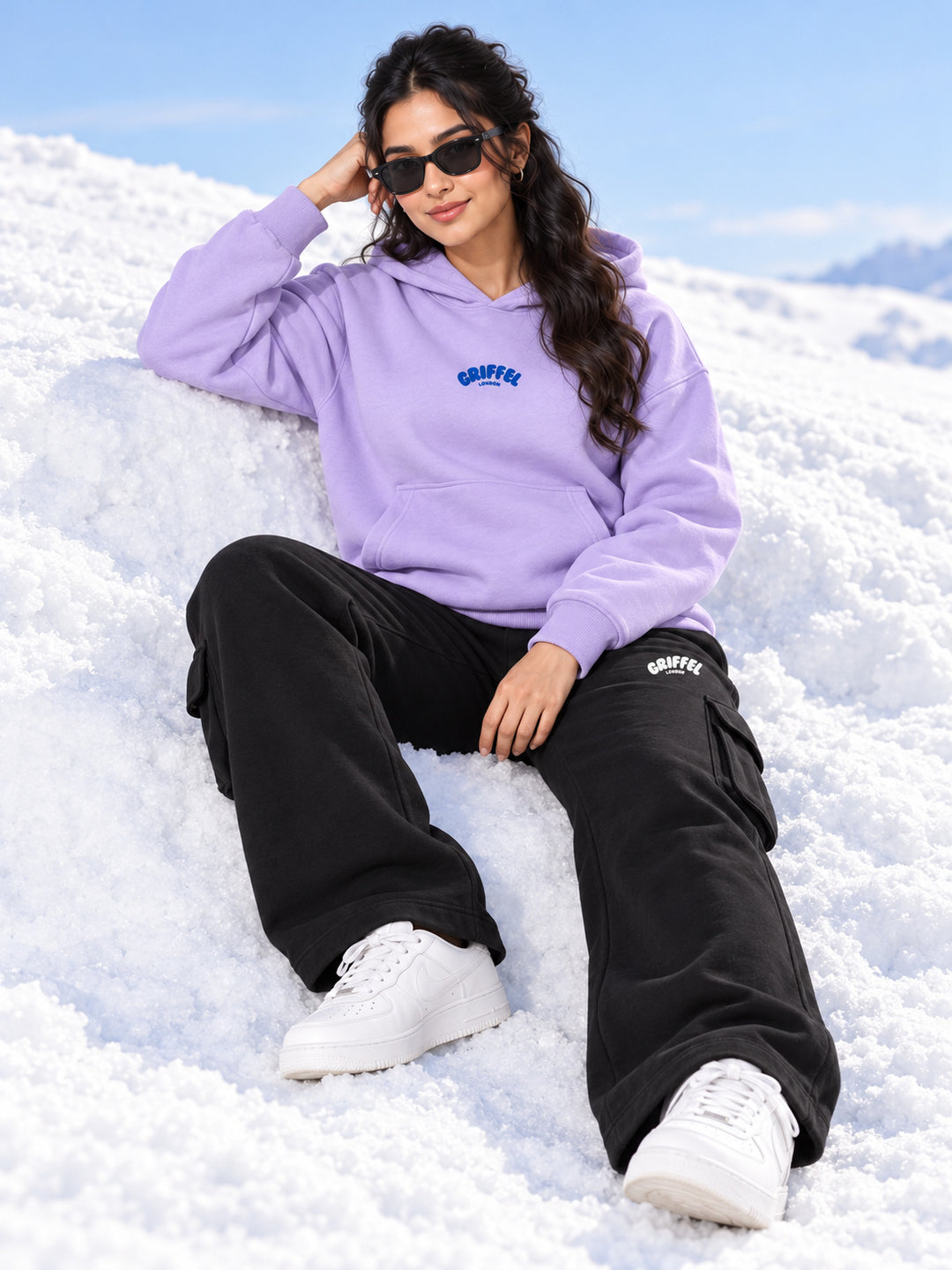 REBORN LOGO Cotton Fleece  Oversized Hoodie  For Women