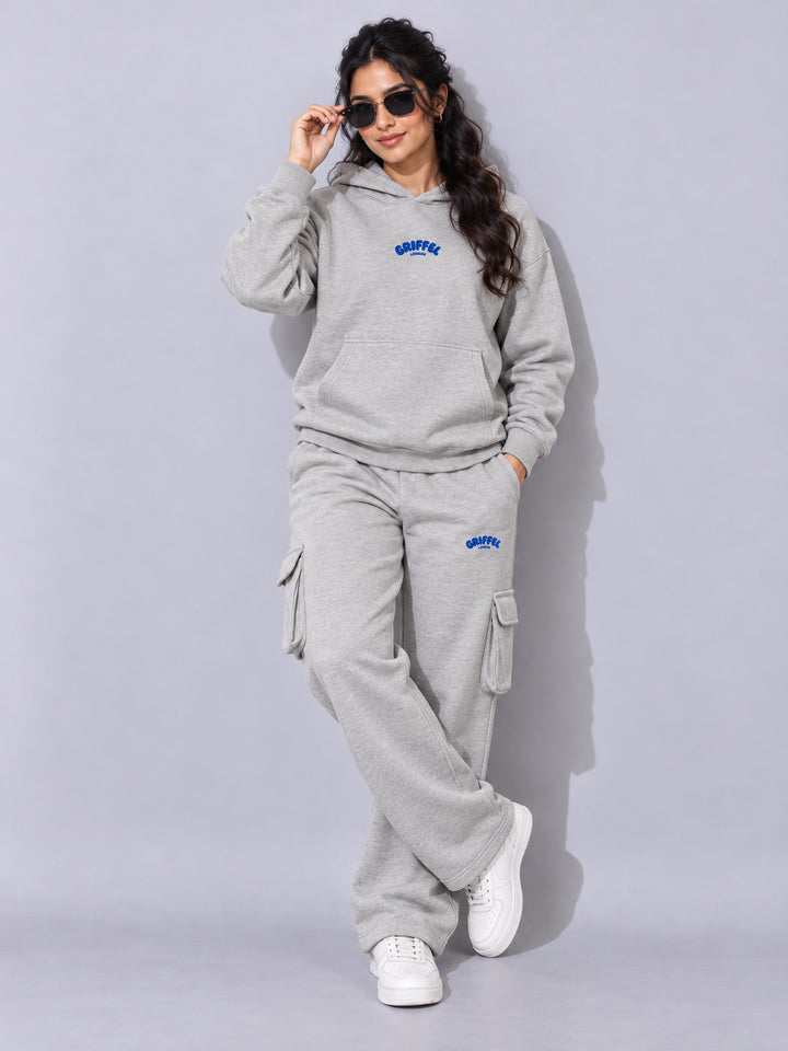 REBORN LOGO Cotton Fleece  Oversized Hoodie  For Women