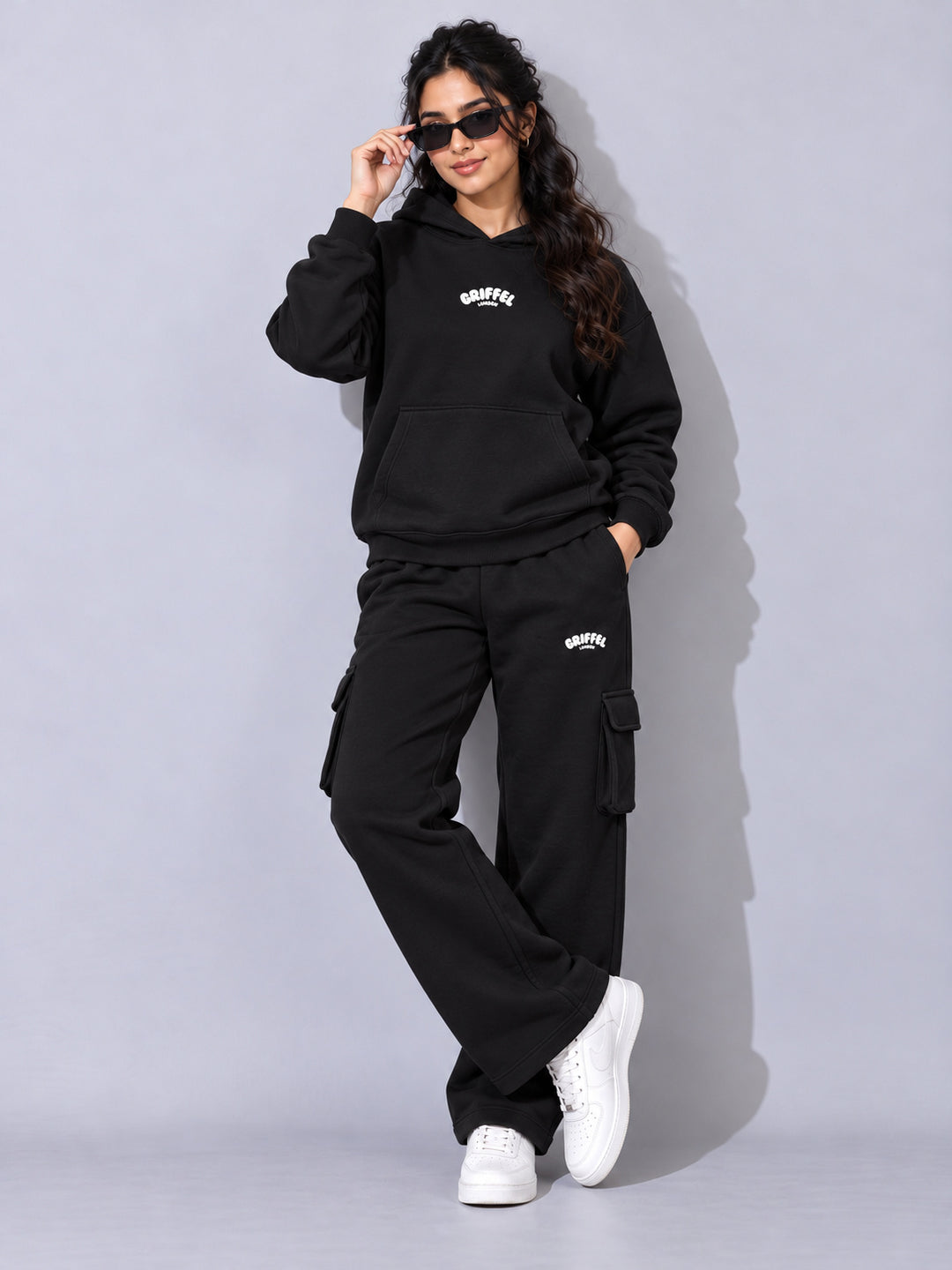 REBORN LOGO Cotton Fleece  Oversized Hoodie  For Women