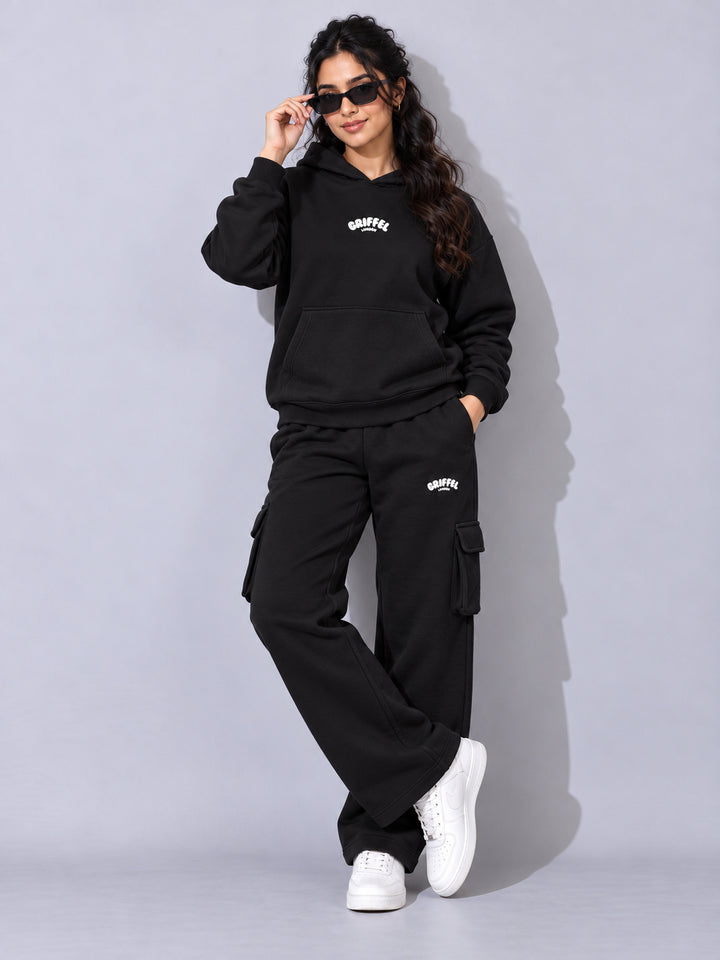 REBORN LOGO Cotton Fleece  Oversized Hoodie  For Women