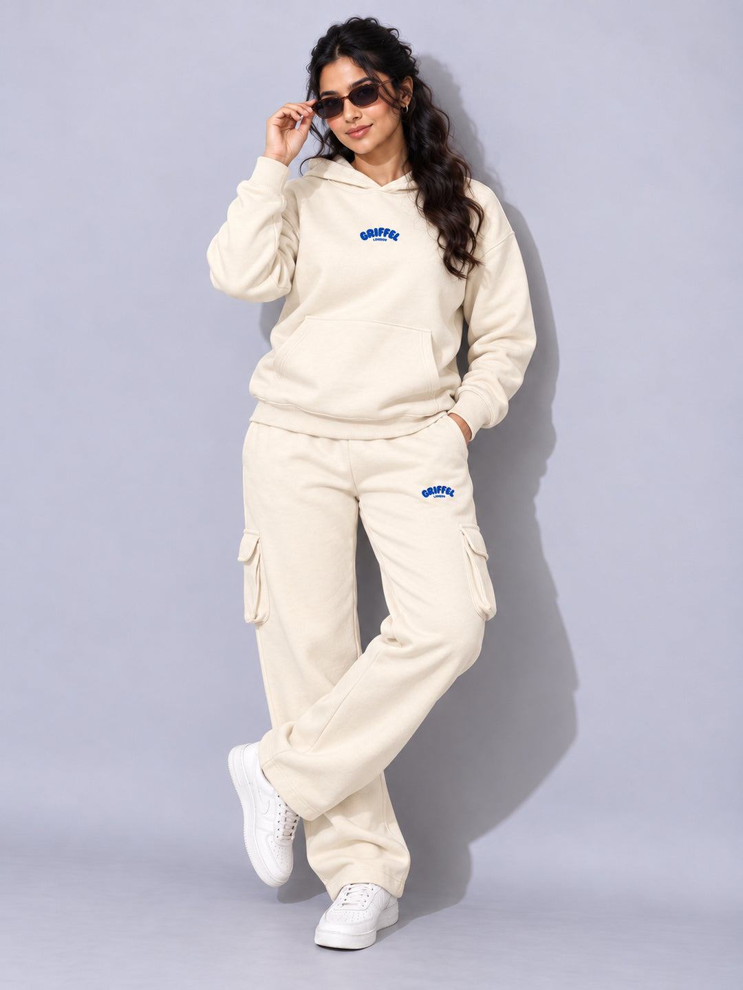 REBORN LOGO Cotton Fleece  Oversized Hoodie  For Women