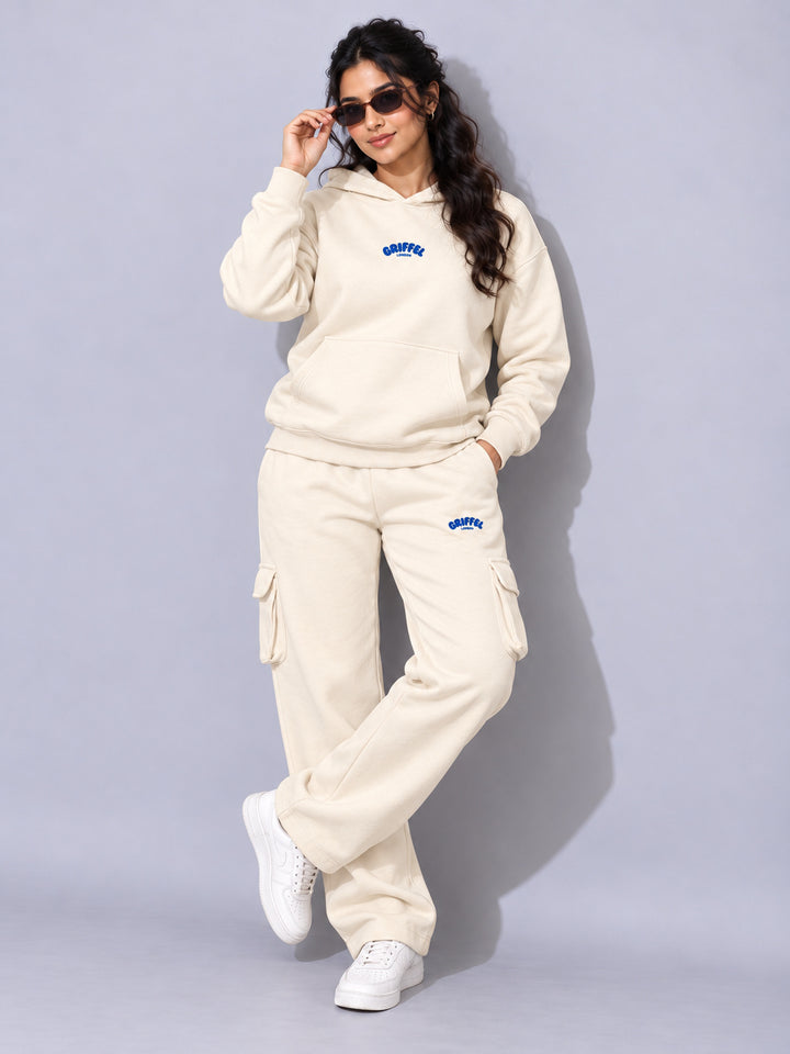 REBORN LOGO Cotton Fleece  Oversized Hoodie  For Women