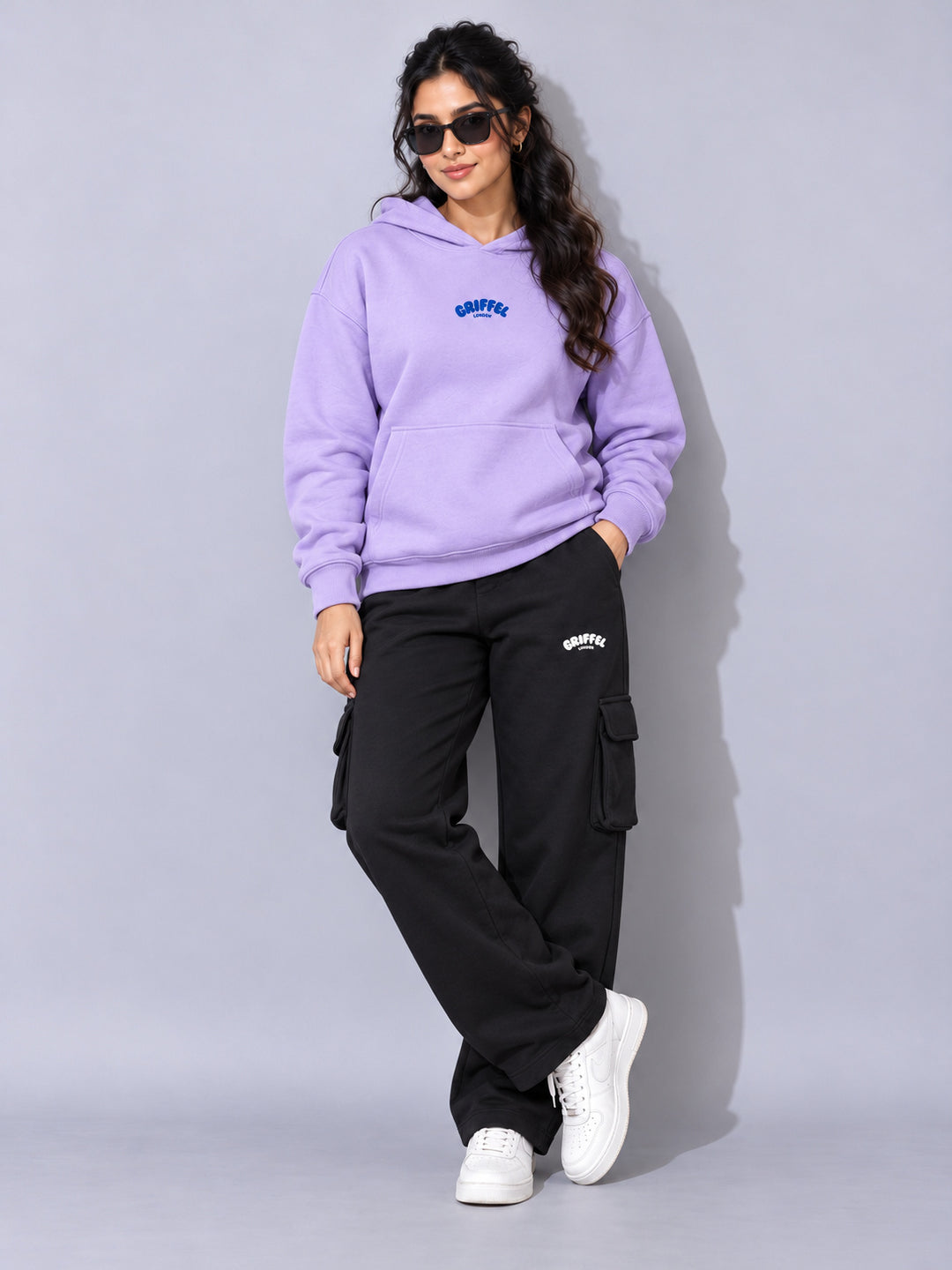REBORN LOGO Cotton Fleece  Oversized Hoodie  For Women
