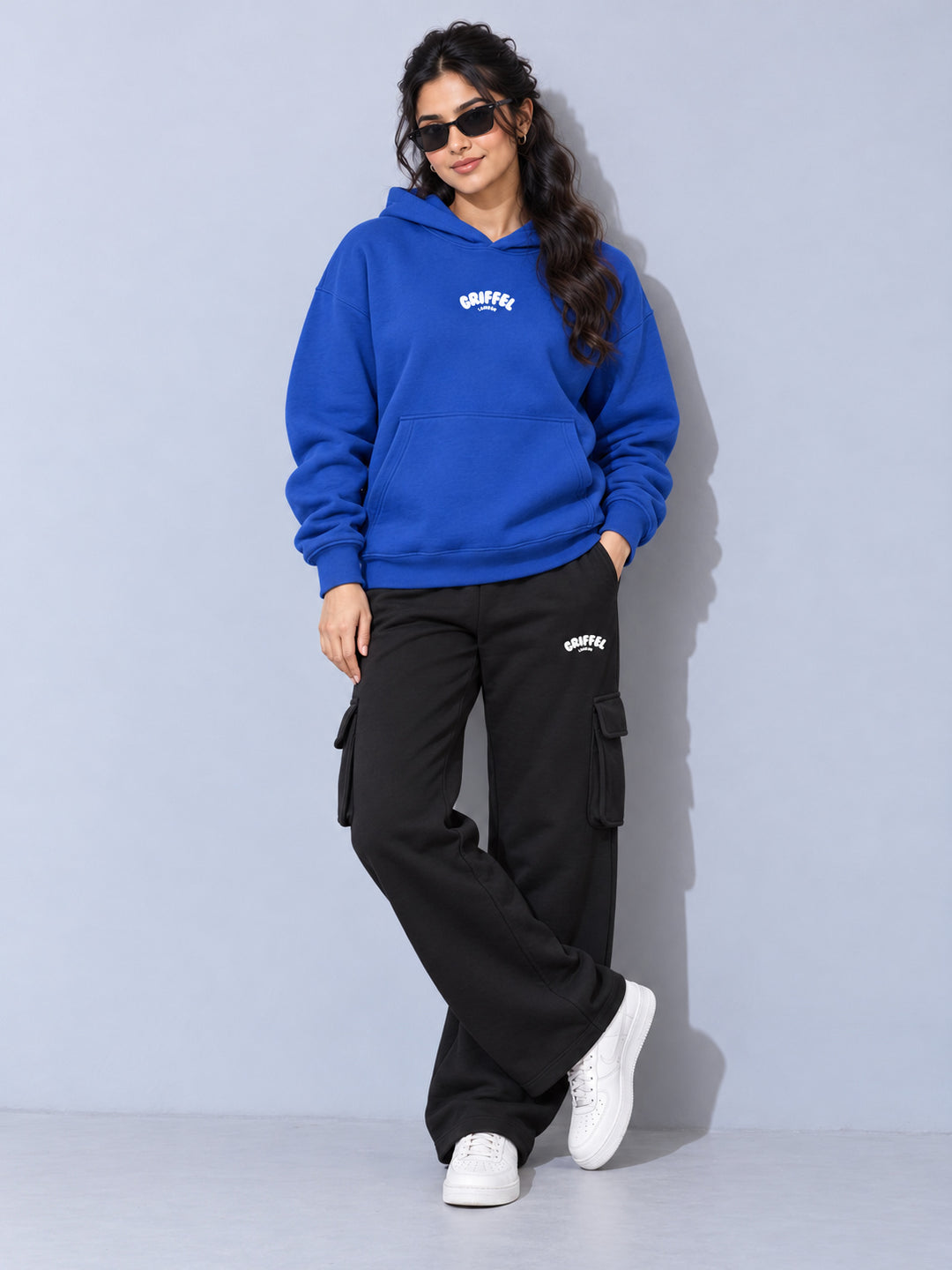 REBORN LOGO Cotton Fleece  Oversized Hoodie  For Women
