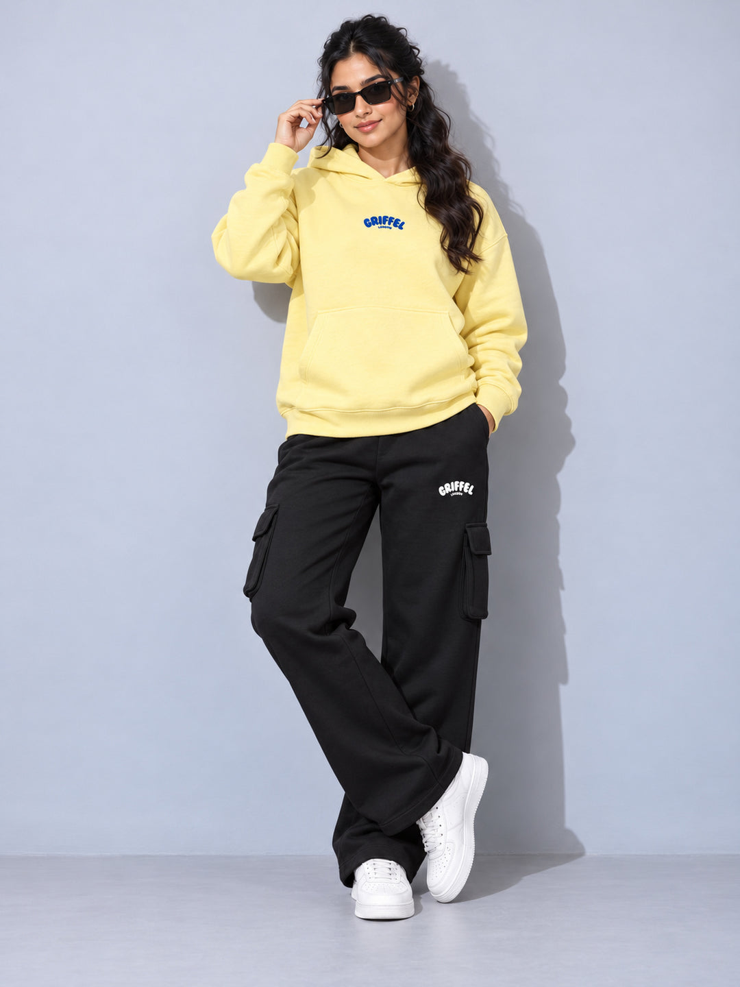 REBORN LOGO Cotton Fleece  Oversized Hoodie  For Women