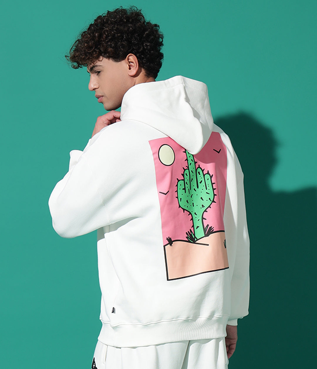 Cactus Print Oversized Hoodie