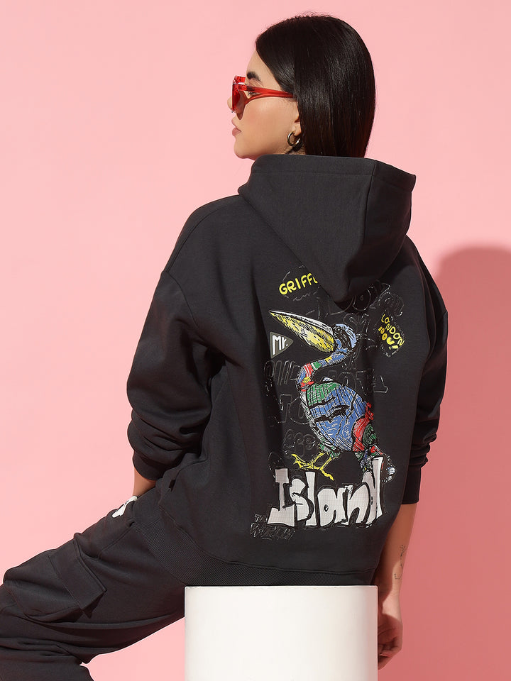 Island  Hoodie Neck Oversized Sweatshirt