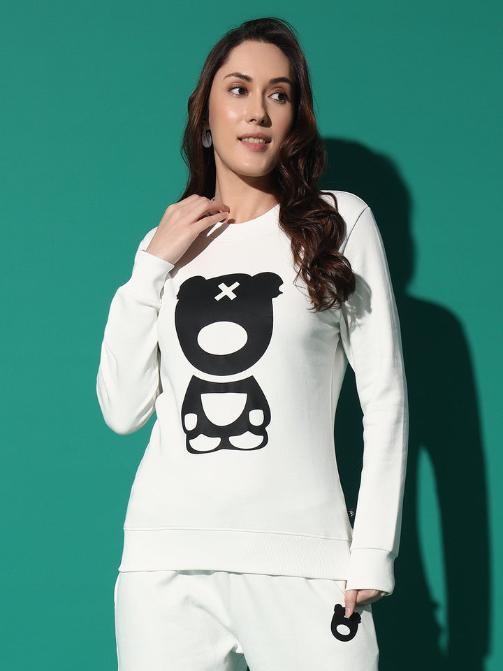 GRIFFEL Front Teddy Round Neck Sweatshirt