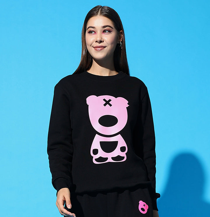 GRIFFEL Front Teddy Round Neck Sweatshirt