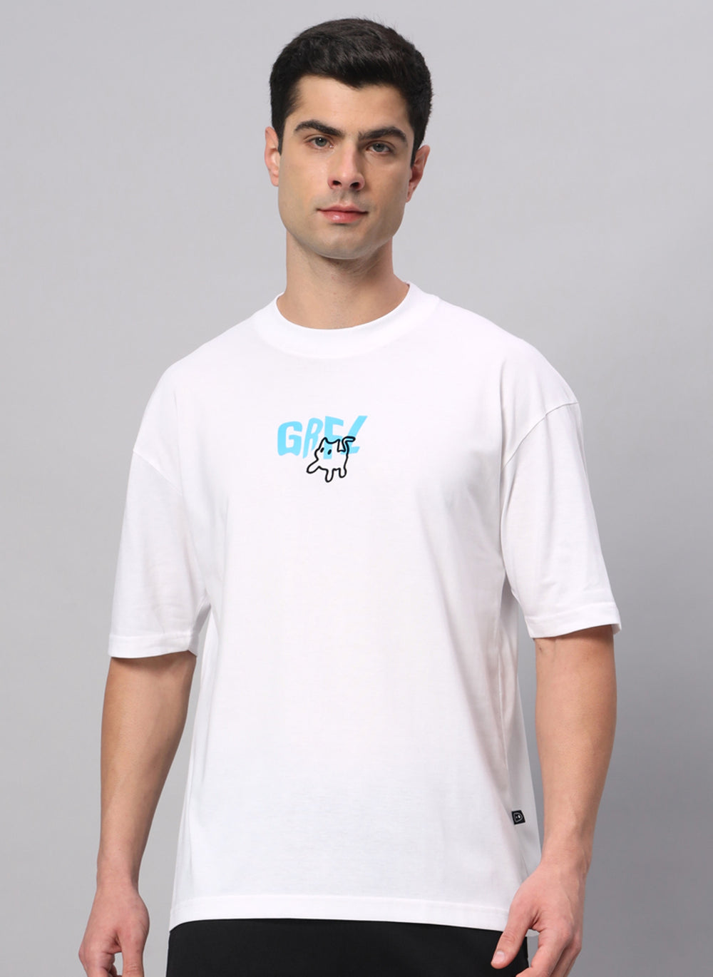 Cat Drop Shoulder Oversized T-shirt - griffel