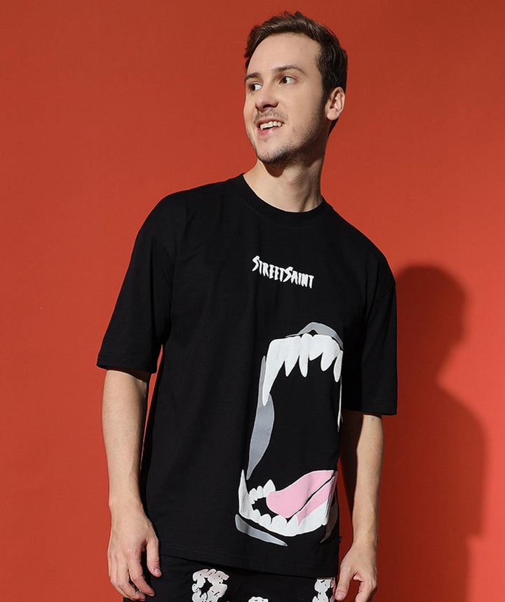 SHARK TEETH Drop Shoulder Oversized T-shirt