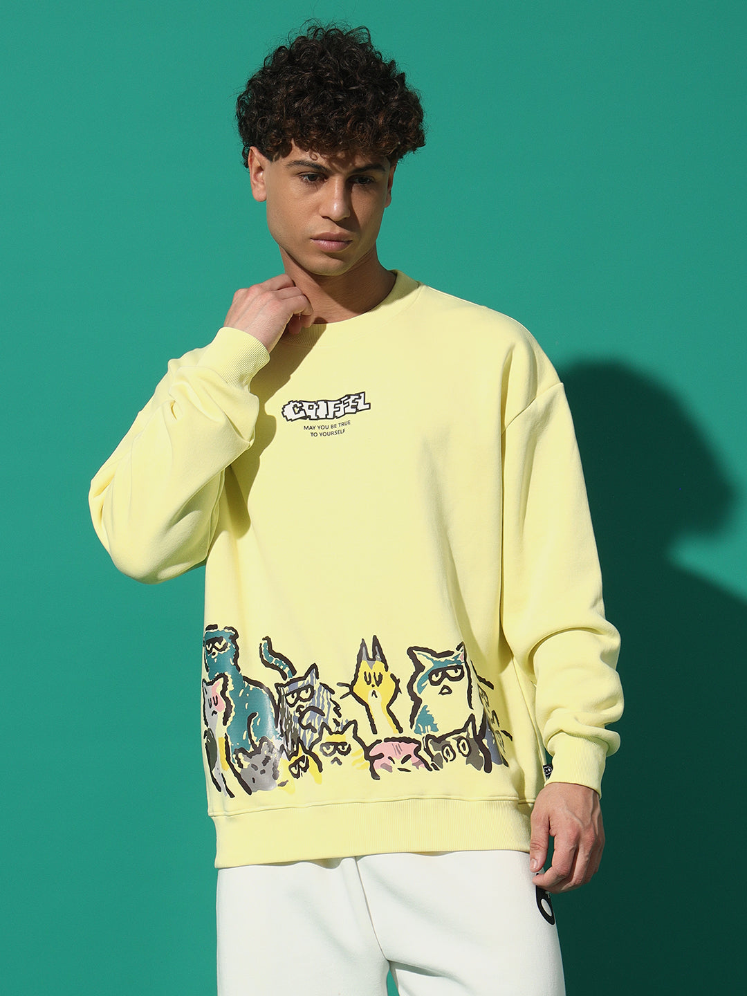 Emoji Cats Oversized Sweatshirt