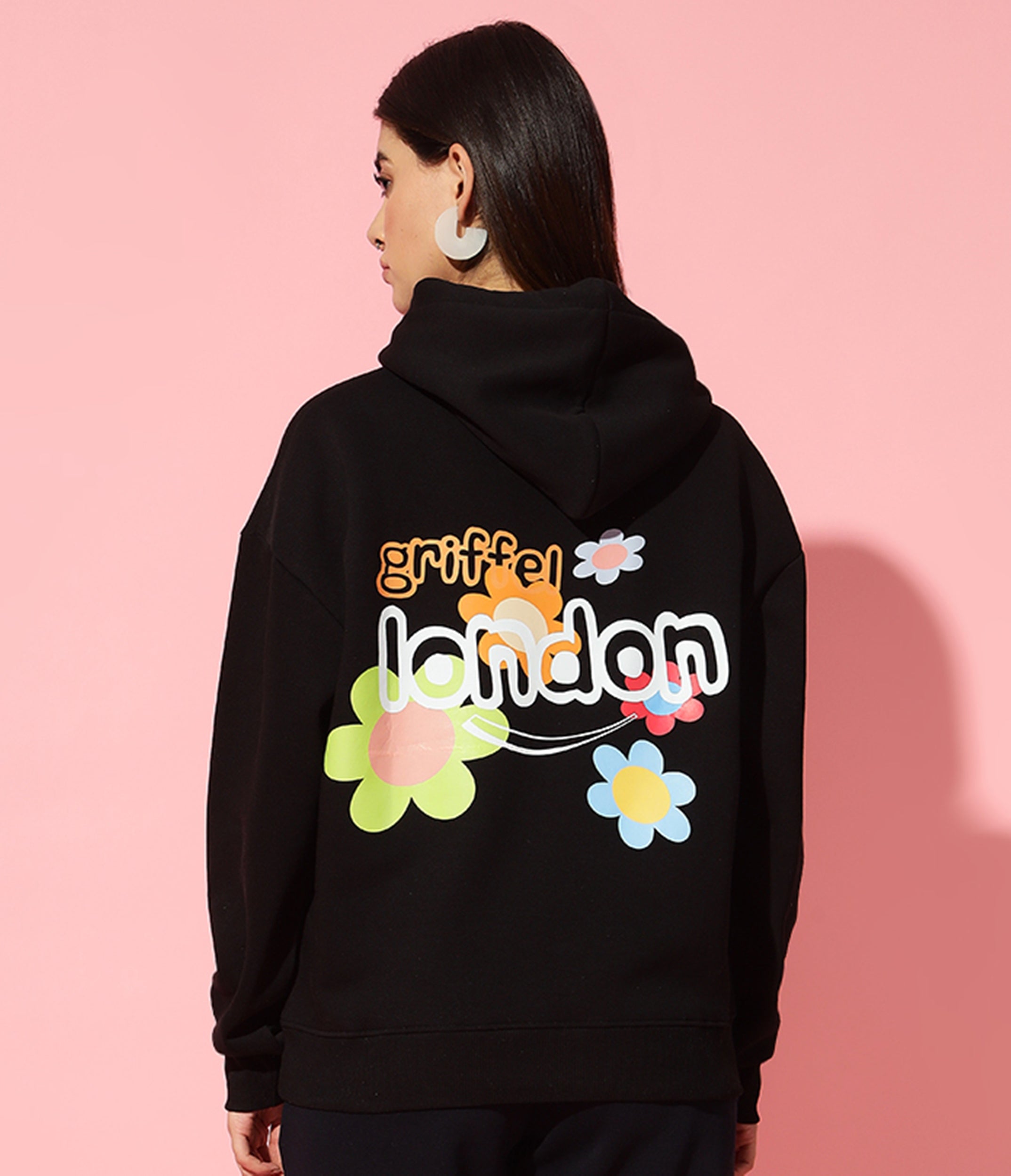 【GRAVER】24SS★ Multi Tape Flower Smile Drawing Sweatshirt UNISEX] Multi-tape flower smile drawing sweatshirt - GRAVER