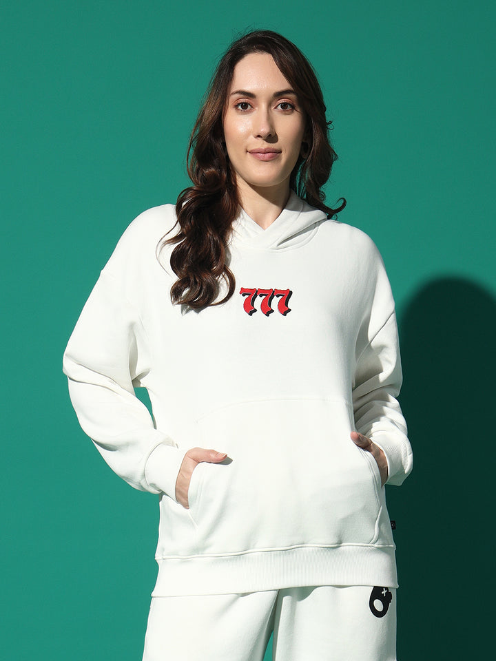 777 Hoodie Neck Oversized Sweatshirt