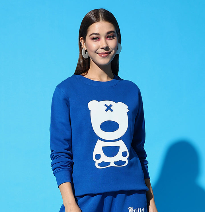 GRIFFEL Front Teddy Round Neck Sweatshirt