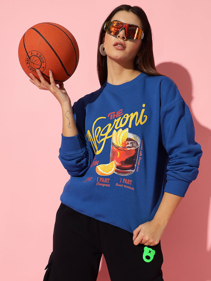 Negroni Royal Round Neck Oversized Sweatshirt