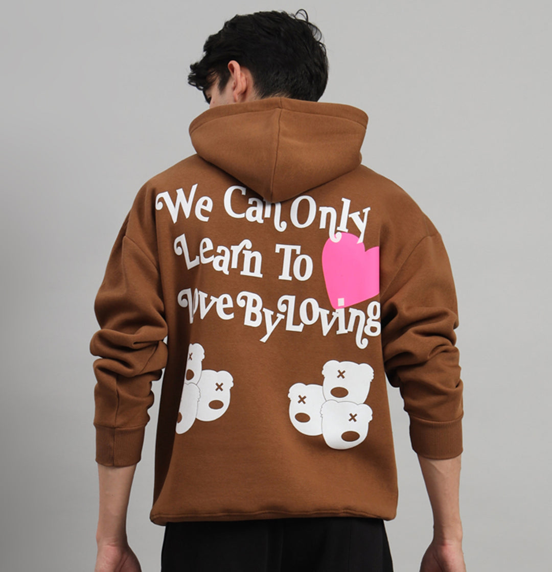 WE CAN ONLY LEARN TO LOVE BY LOVING Print Oversized Hoodie