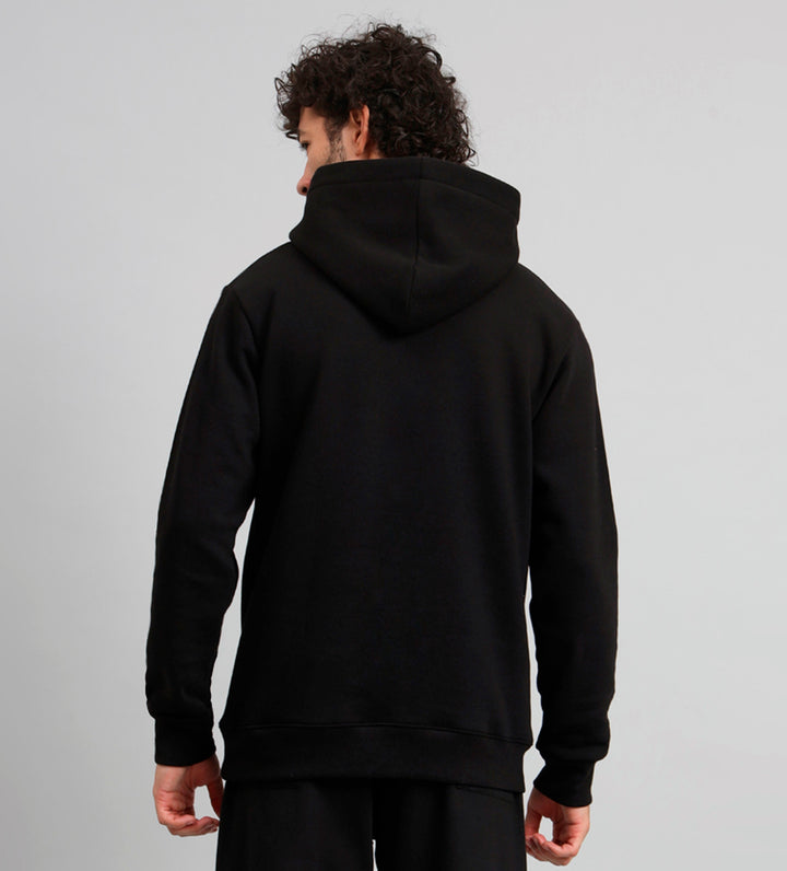 Griffel Men's Black Bear Print Regular Fit 100% Cotton Fleece Hoodie Sweatshirt - griffel