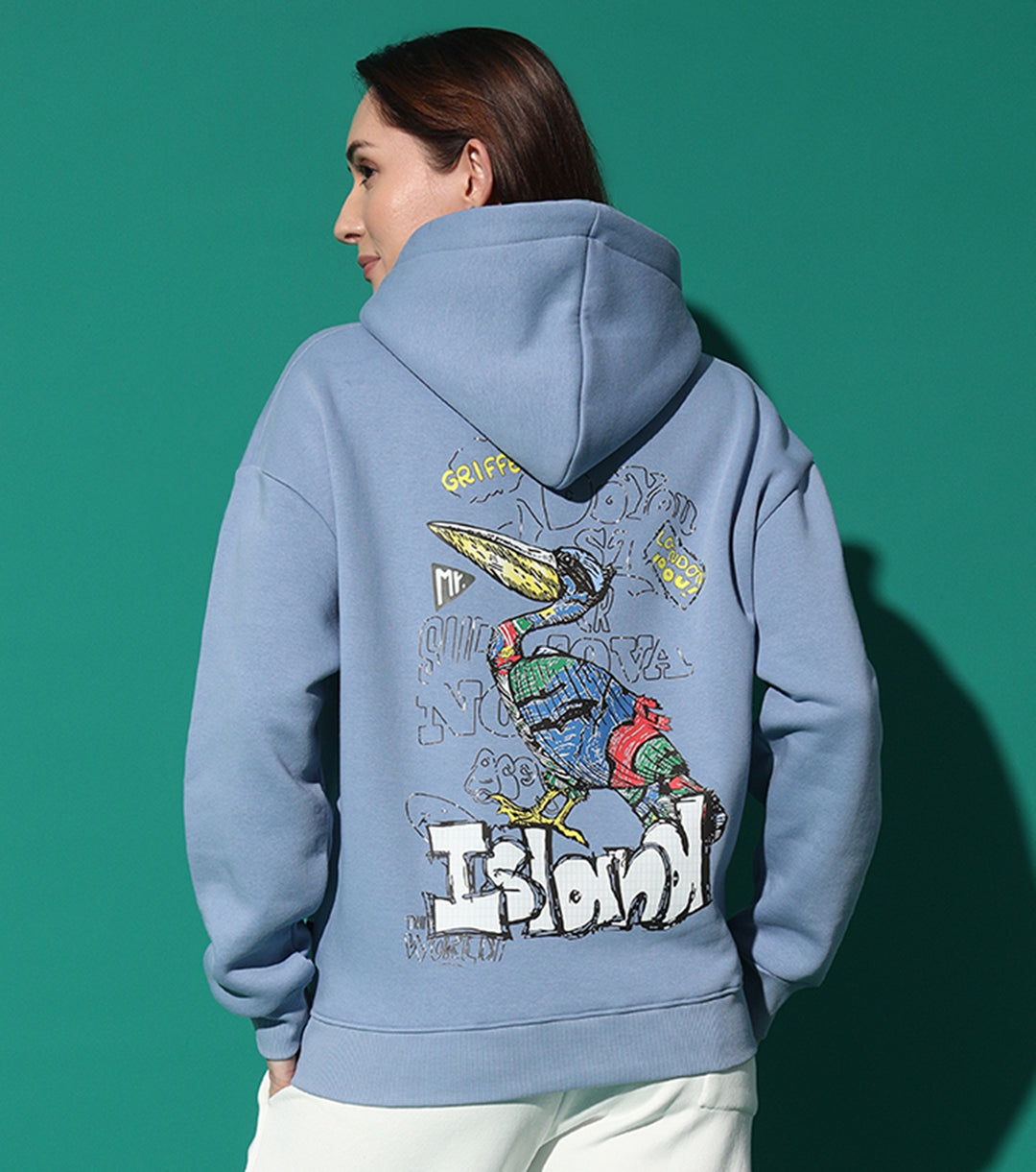 Island  Hoodie Neck Oversized Sweatshirt