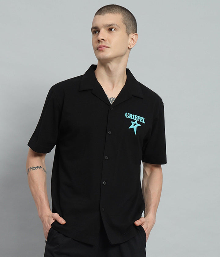 GRIFFEL Star Printed Regular Fit Bowling Shirt