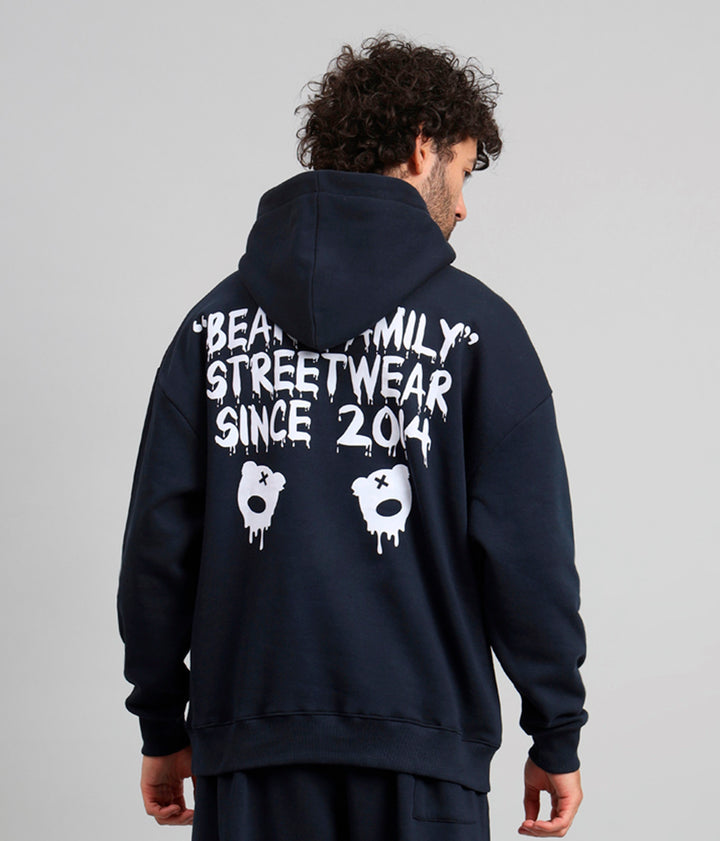 Bear Family Print Oversized Hoodie - griffel