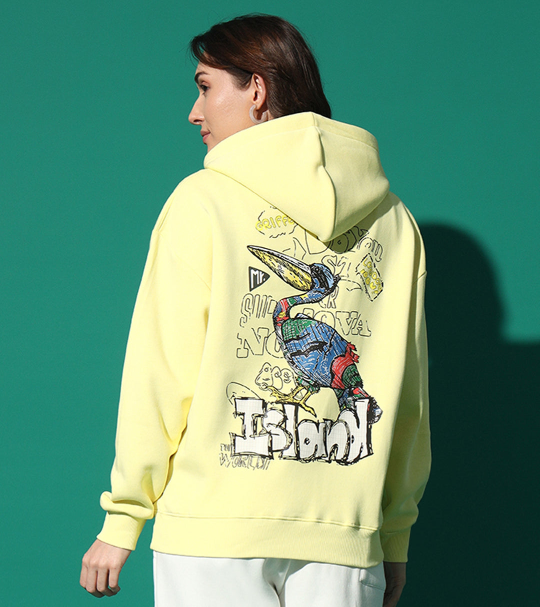 Island  Hoodie Neck Oversized Sweatshirt