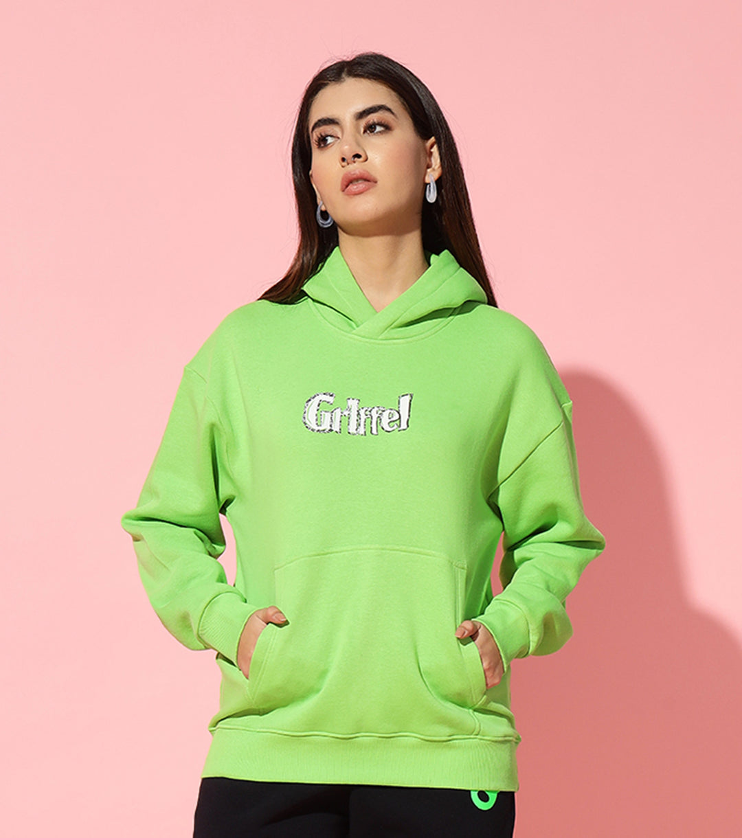 Island  Hoodie Neck Oversized Sweatshirt