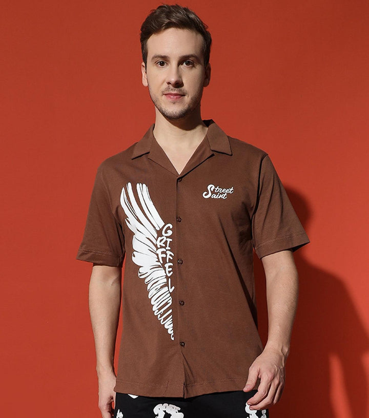 WINGS Printed Regular Fit Bowling Shirt