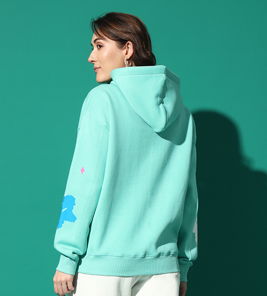 STAR Oversized Hoodie Neck Sweatshirt