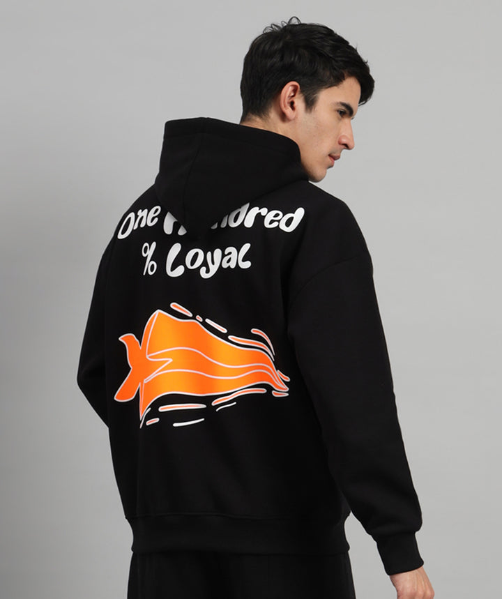 One Hundred % Loyal Print Oversized Hoodie