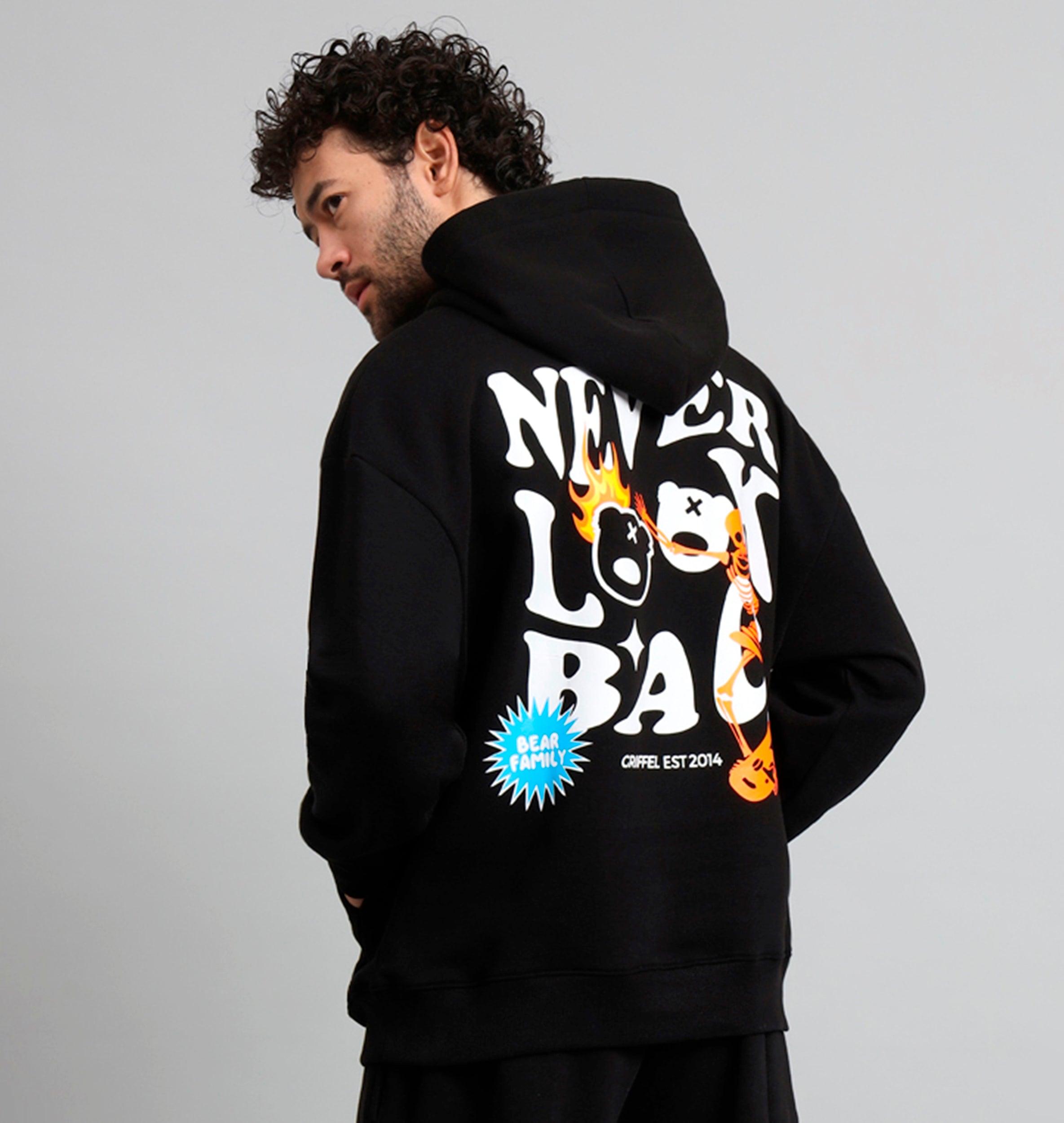 Never Look Back Print Oversized Hoodie