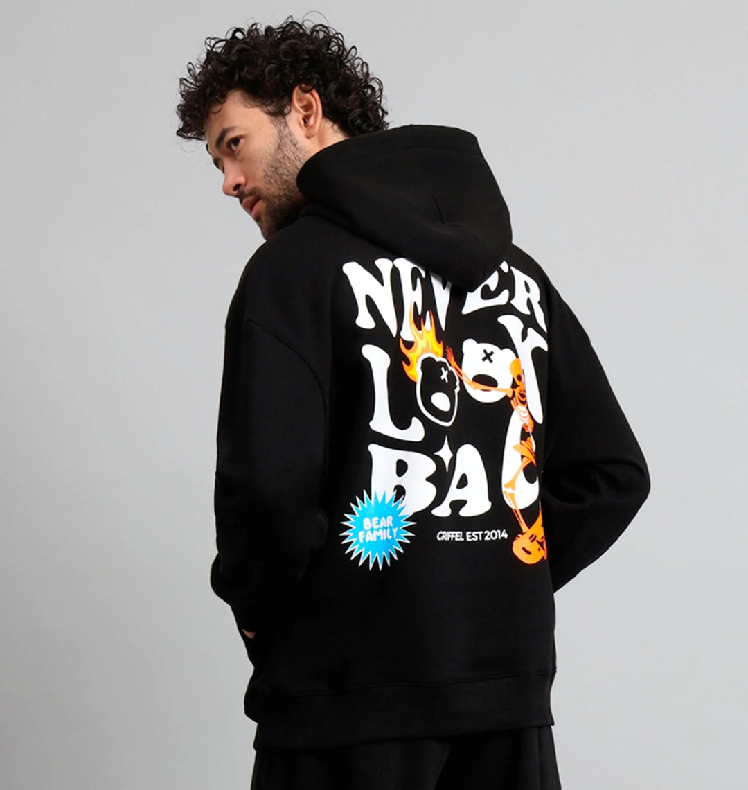 Never Look Back Print Oversized Hoodie – griffel - Main Image