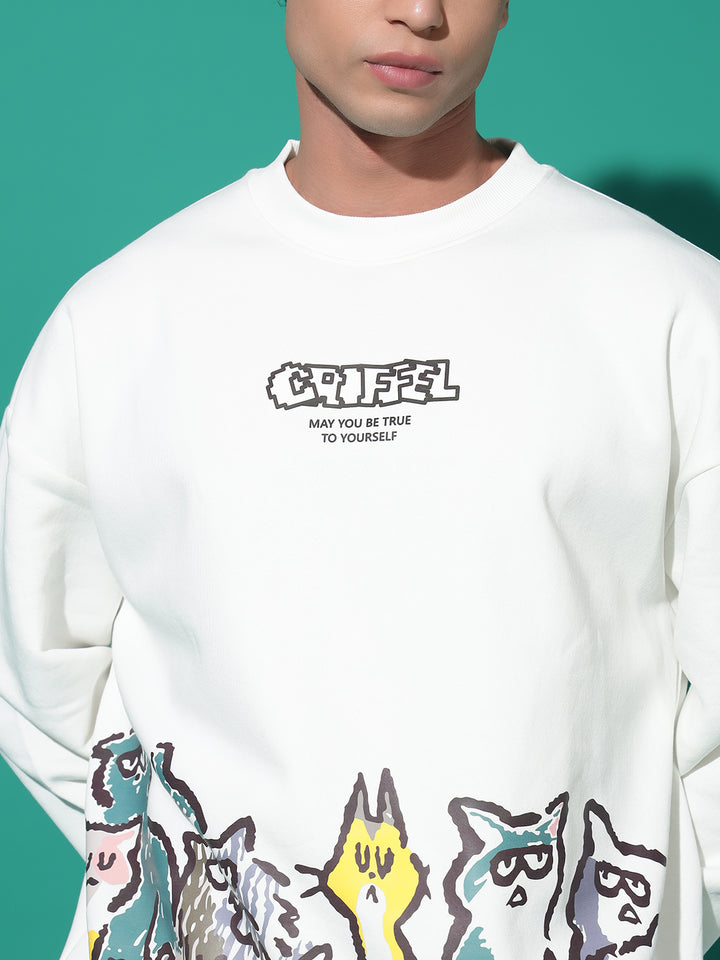 Emoji Cats Oversized Sweatshirt