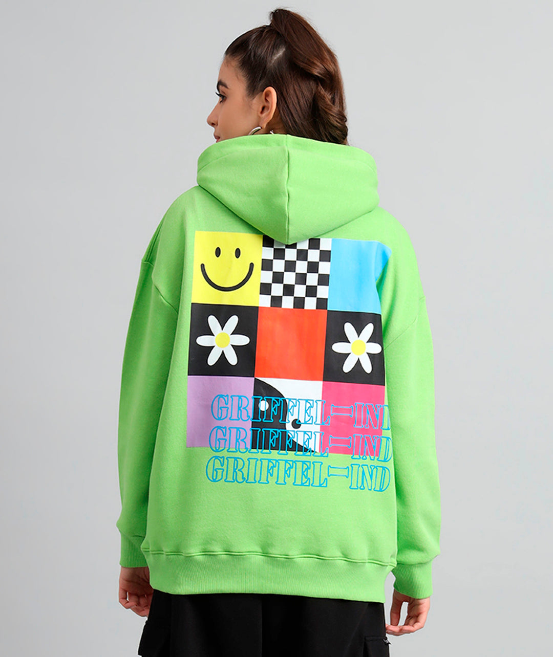 Chill Vibe Print Oversized Hoodie - griffel