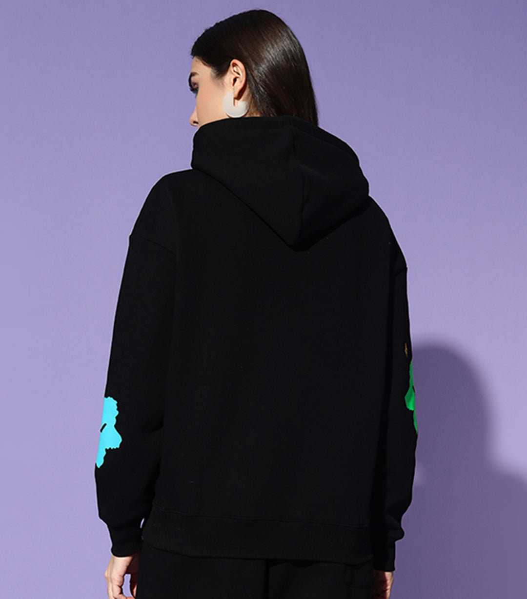 STAR Oversized Hoodie Neck Sweatshirt