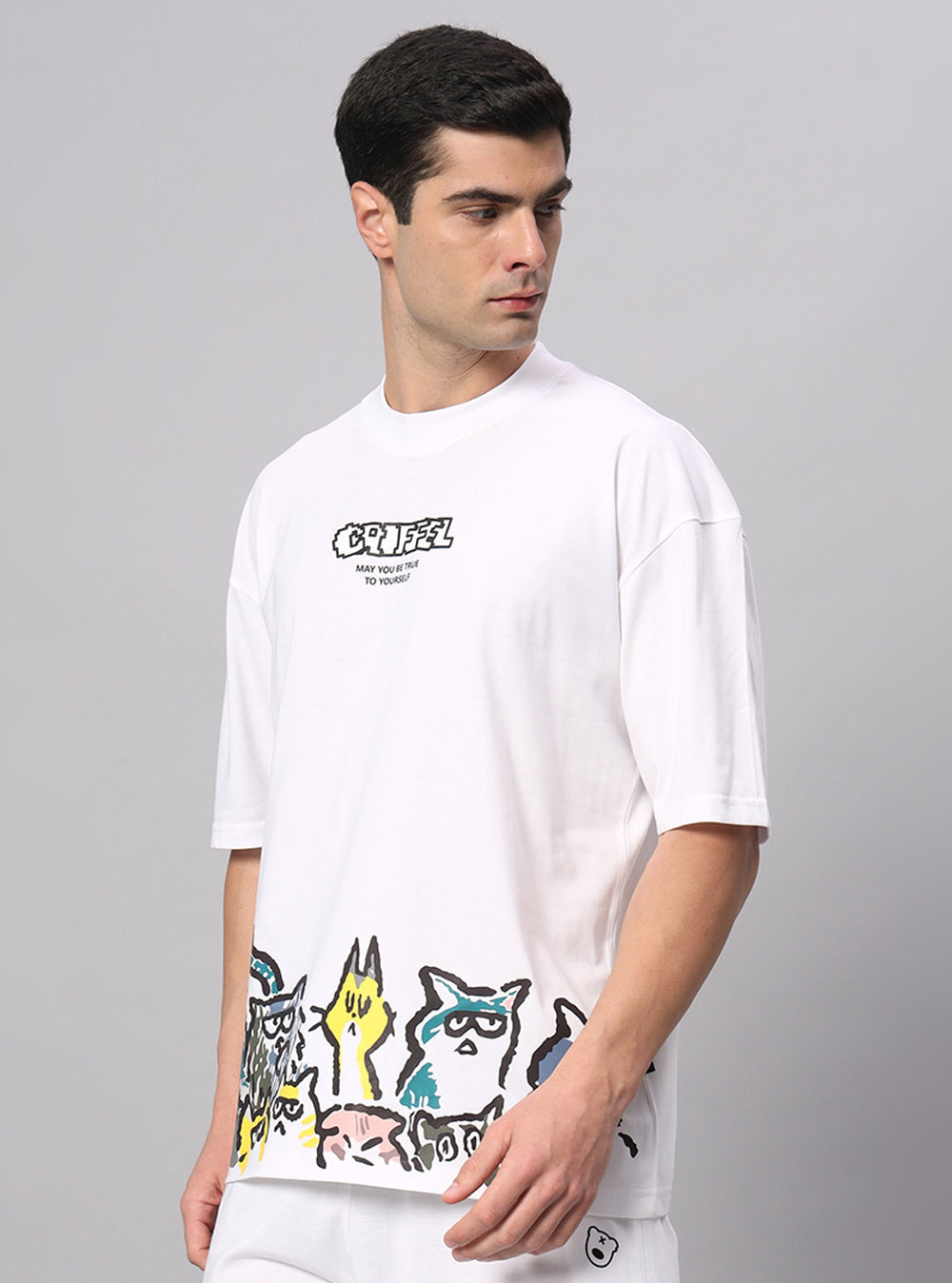 Emoji Cats Drop Shoulder Oversized T-shirt - griffel