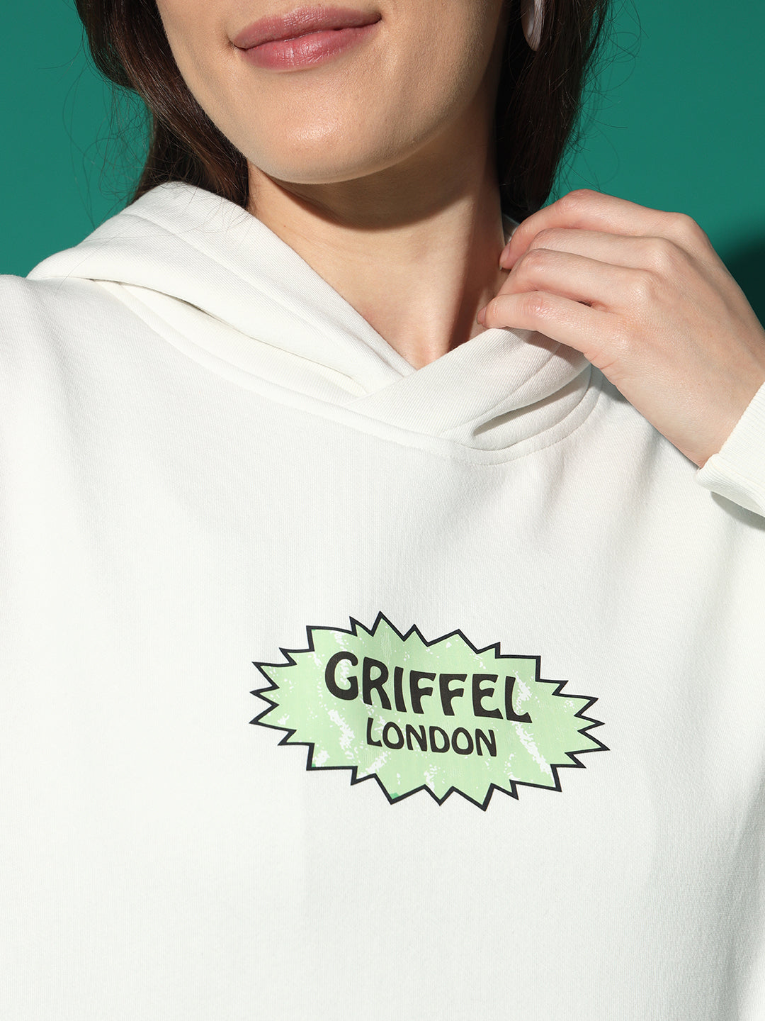 Chilli green Hoodie Neck Oversized Sweatshirt