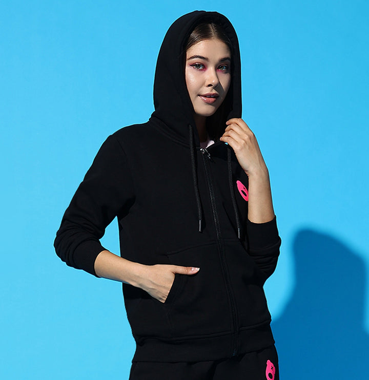 GRIFFEL Hoodie Neck Zipper Sweatshirt