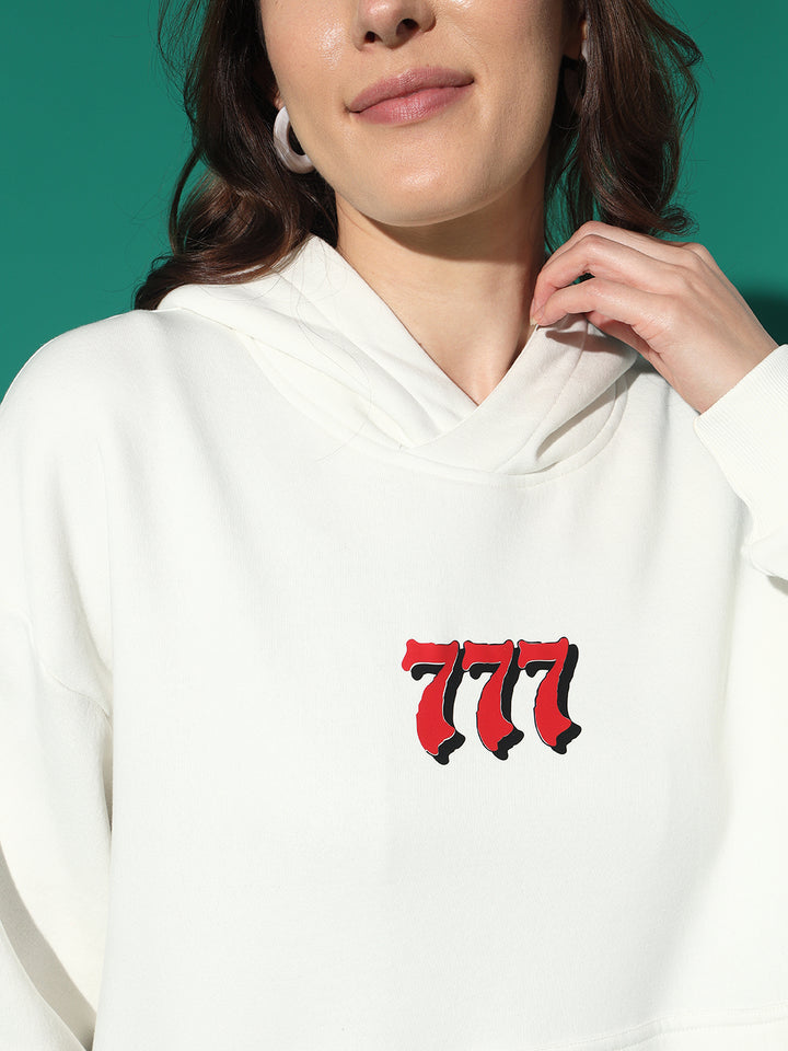 777 Hoodie Neck Oversized Sweatshirt