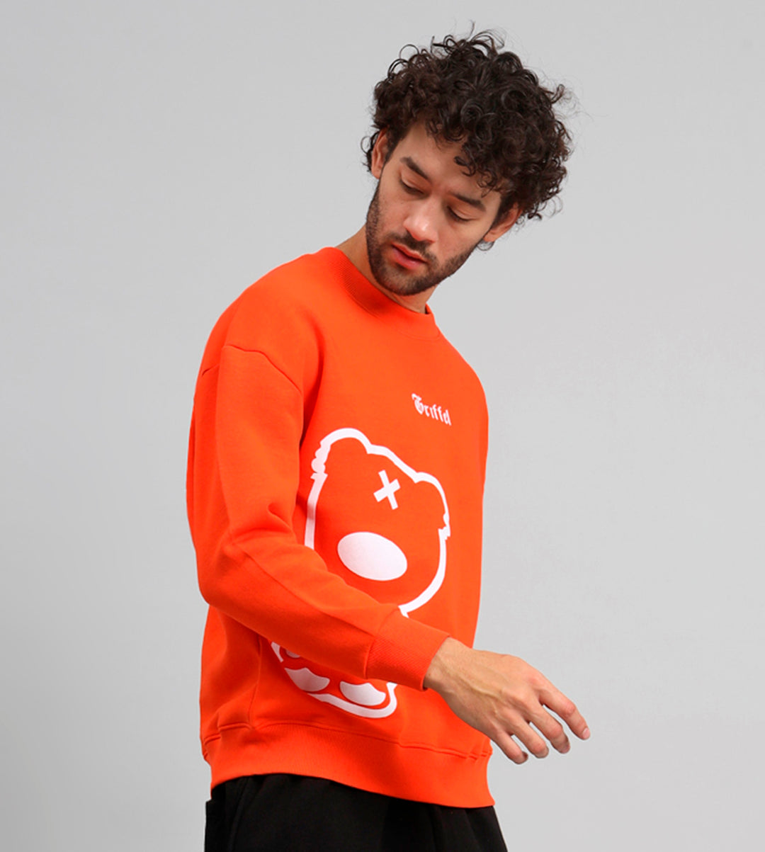 Teddy Print Oversized Sweatshirt - griffel