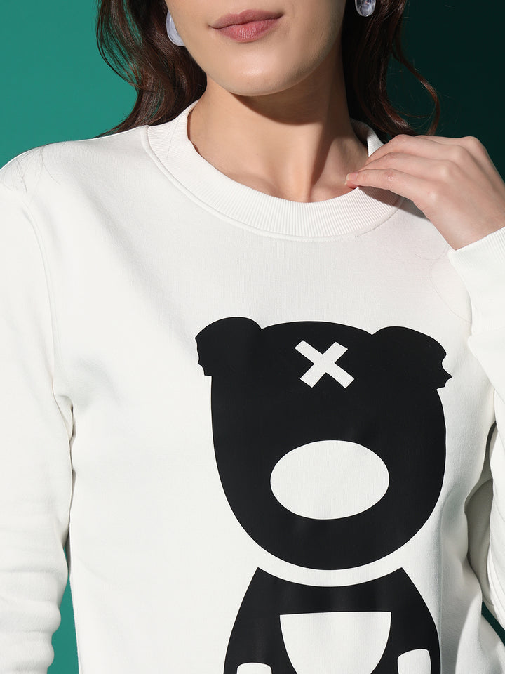 GRIFFEL Front Teddy Round Neck Sweatshirt