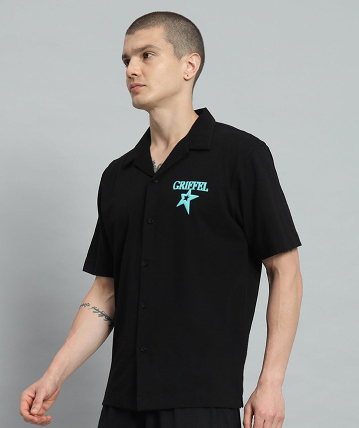 GRIFFEL Star Printed Regular Fit Bowling Shirt