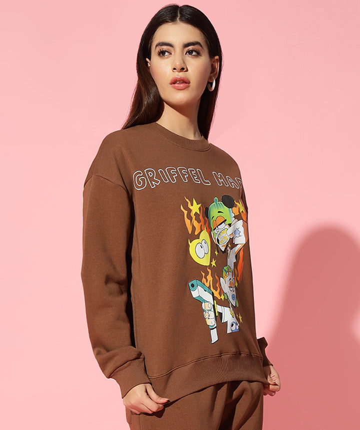 GRIFFEL MAFIA Round Neck Oversized Sweatshirt