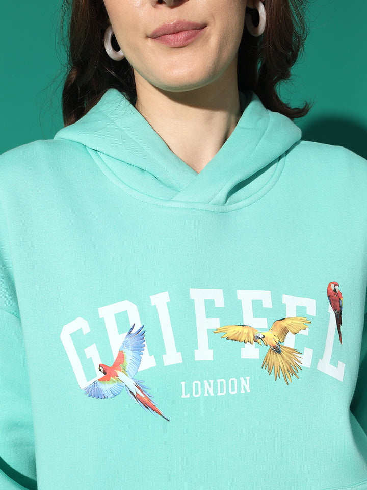 Birds Print Regular Fit Hoodie