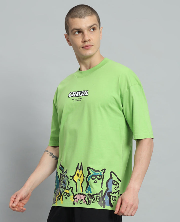 Emoji Cats Drop Shoulder Oversized T-shirt