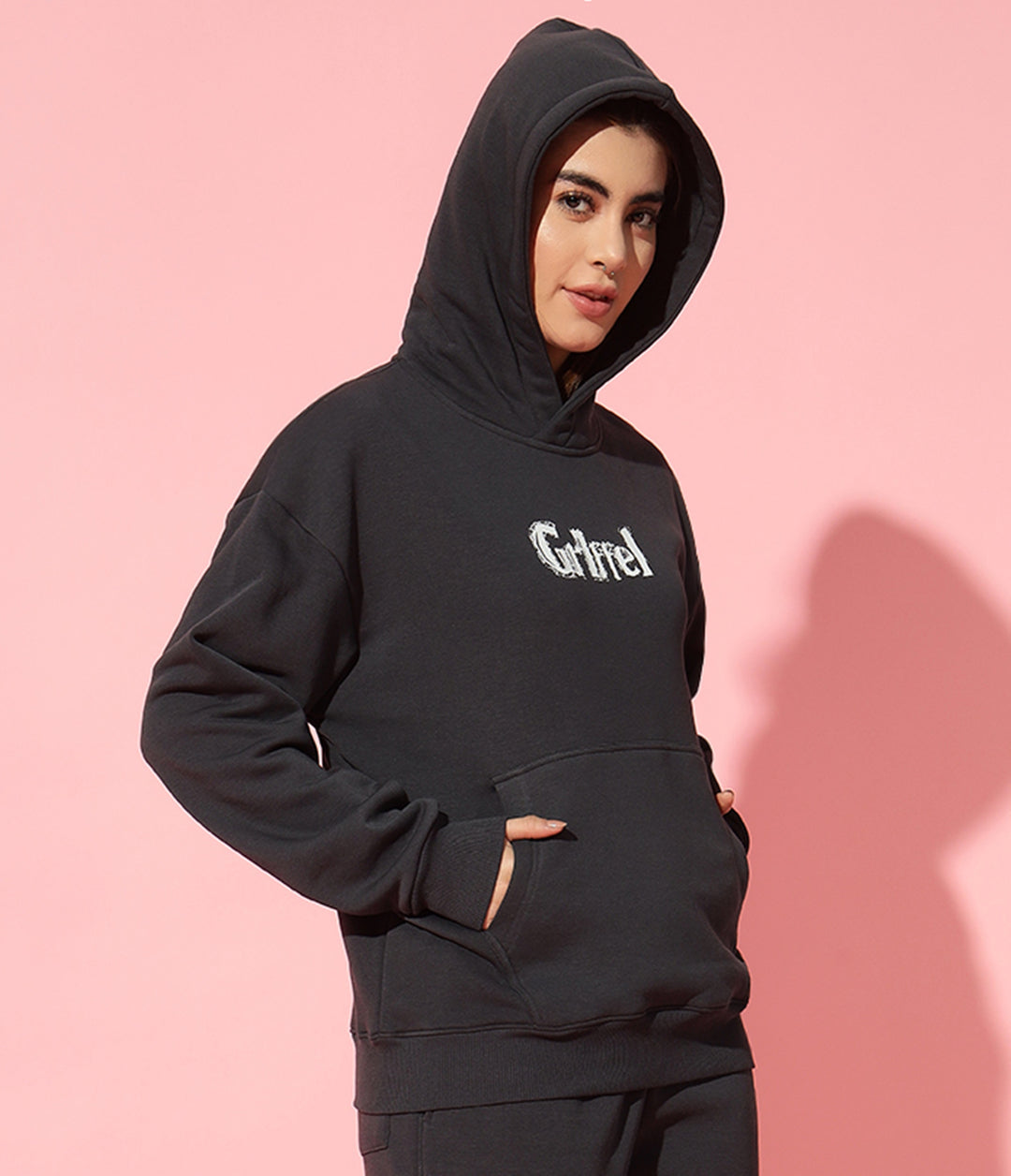 Island  Hoodie Neck Oversized Sweatshirt